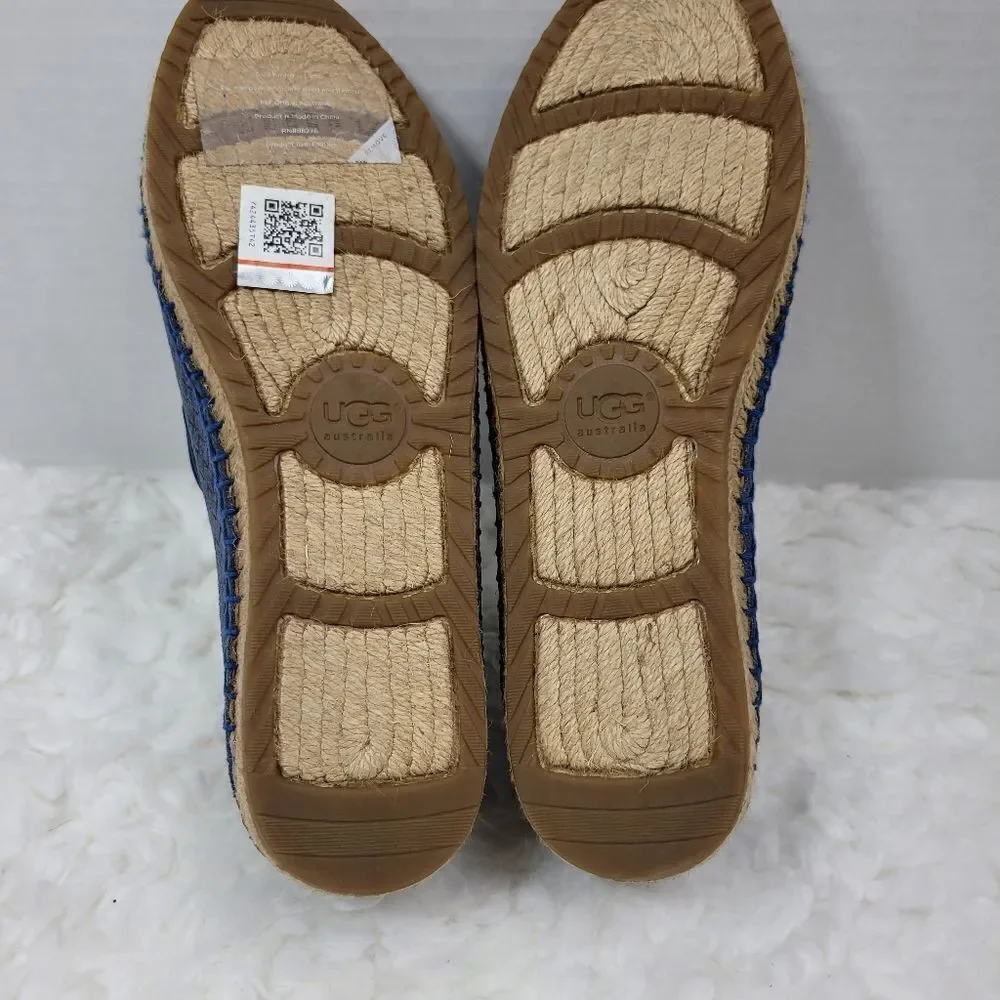 UGG Australia Sandrinne Women's Size 8 Tan Metallic Basket Espadrille
